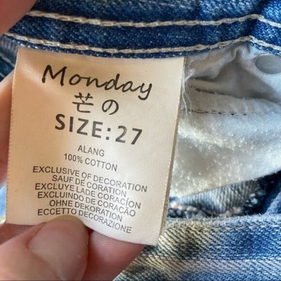 Monday patch distressed capris size 27 - Picture 8 of 9